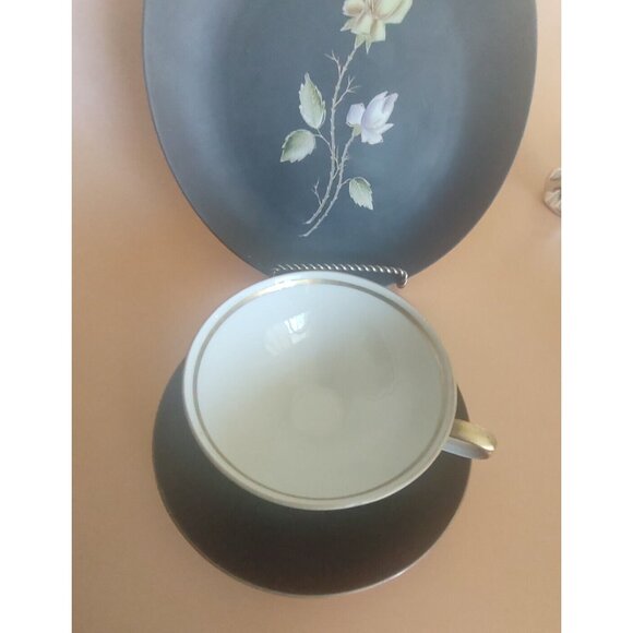 Royal Porzellan Bavaria KPM Trio Set Cup, Saucer and Breakfast Plate Black Matte - Picture 6 of 16
